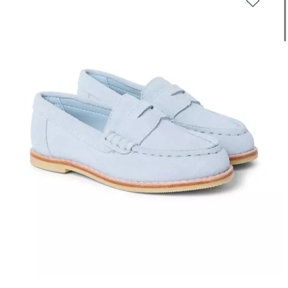 Janie And Jack Light Blue Boys Suede Penny Loafers